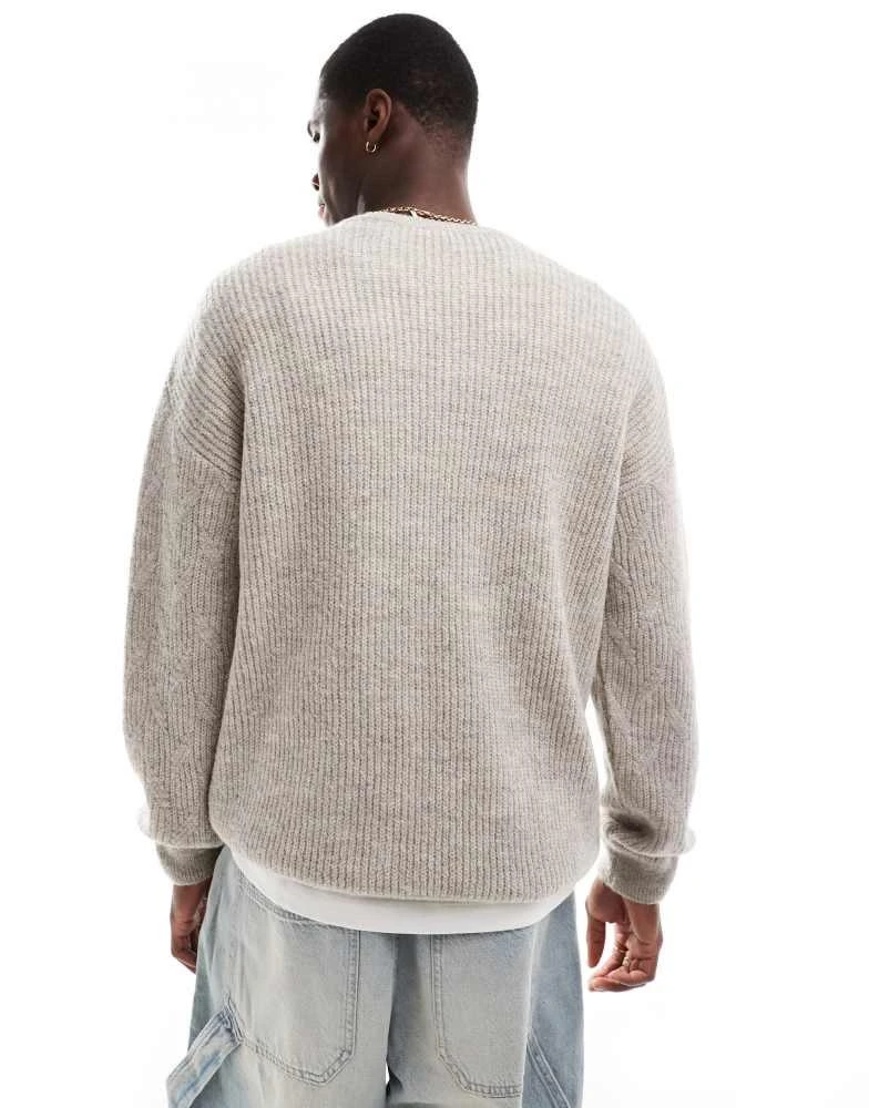 New Look New Look textured crew jumper in stone 4