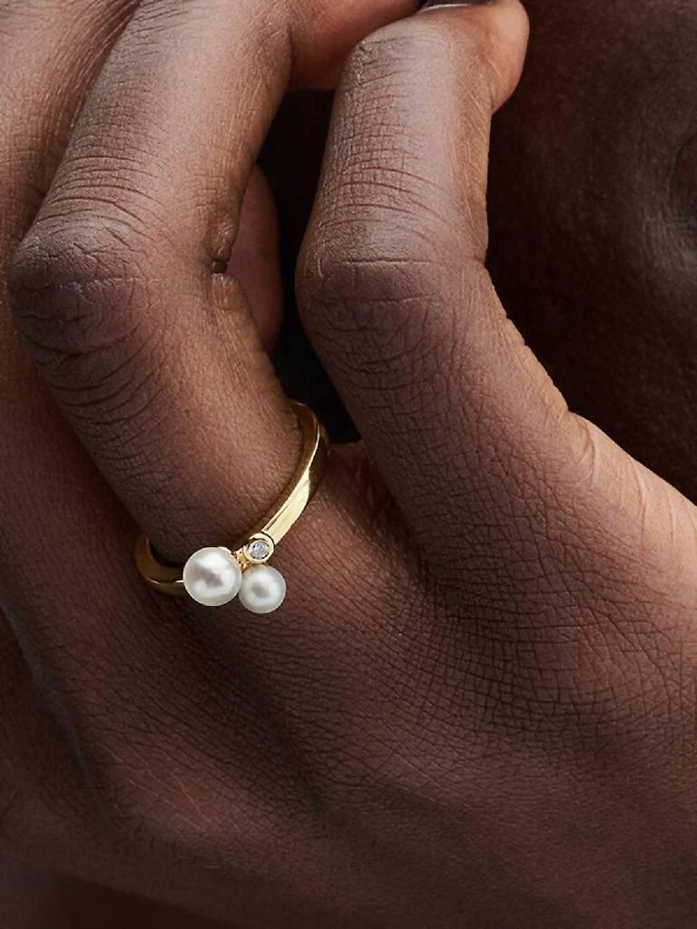 PANDORA Duo Treated Freshwater Cultured Pearls Ring In Gold 3