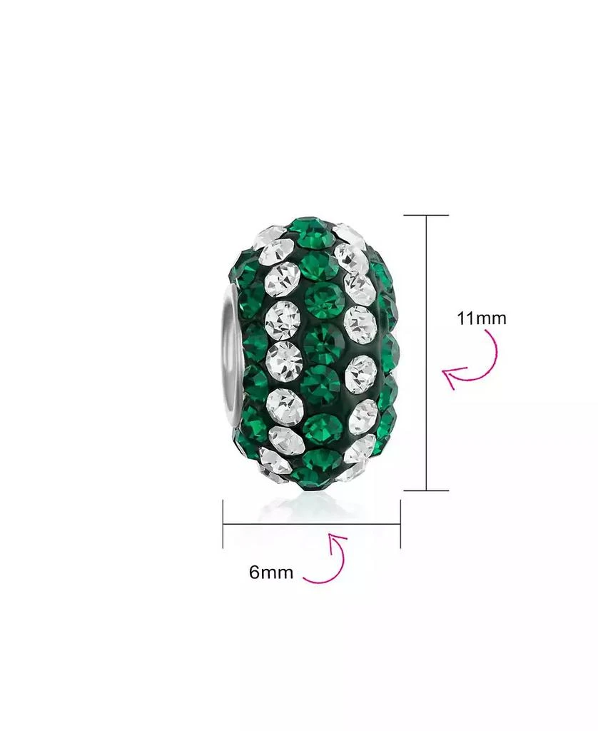 Bling Jewelry Striped Crystal Bead Charm for European Bracelet Sterling Core 2