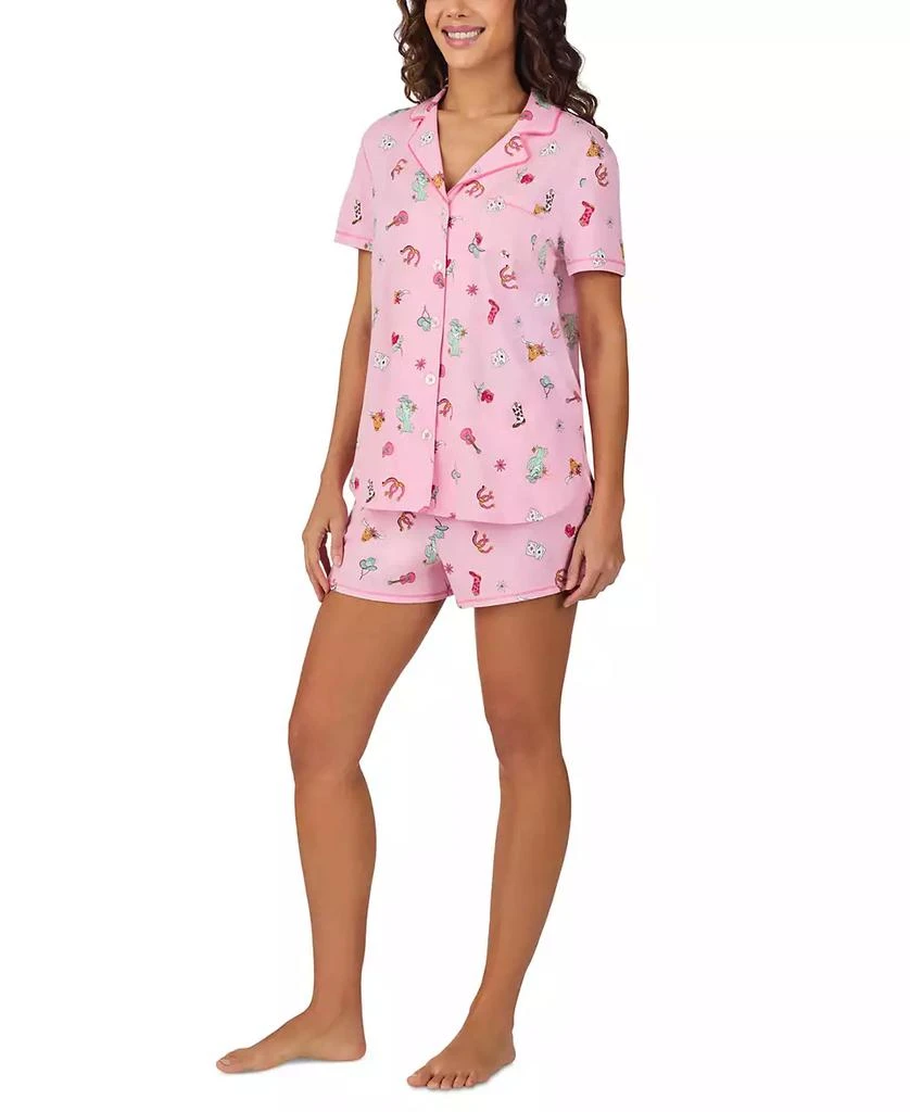 Cuddl Duds Women's Printed Short-Sleeve Boxer Pajama Set 3