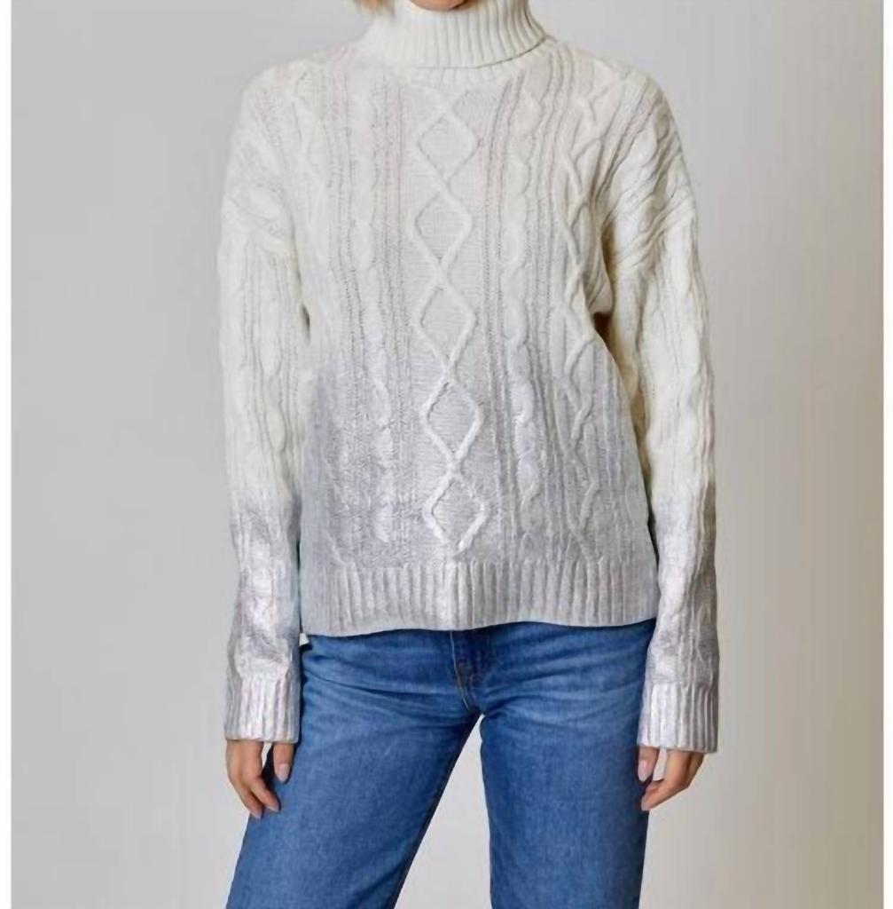 Design History Design History - Mock Neck Foil Sweater