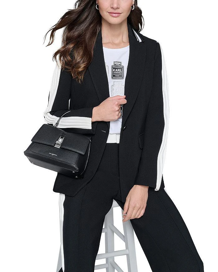 Karl Lagerfeld Paris Contrast Pleated Trim Blazer 7