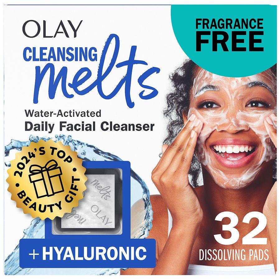 Olay Cleansing Melts + Hyaluronic Face Cleanser, Cleans, Tones, and Refreshes Skin No scent