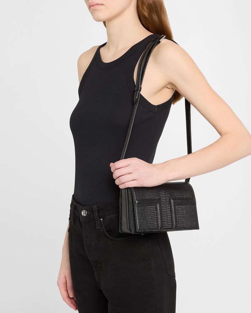 Totême Mini Flap Lizard-Embossed Leather Shoulder Bag