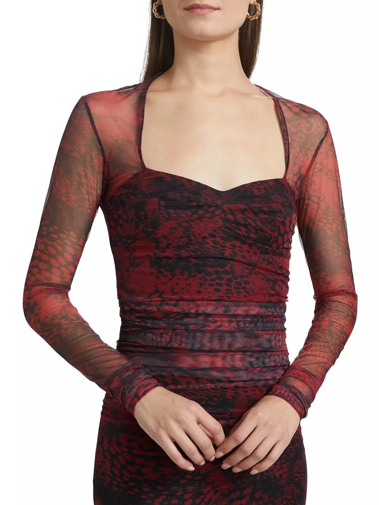 Amanda Uprichard Cade Printed Body-Con Midi-Dress 6