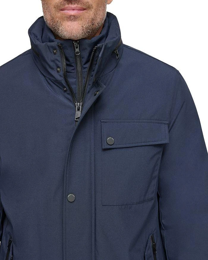 Andrew Marc Harcourt Water Resistant Full Zip Car Coat with Attached Bib 5