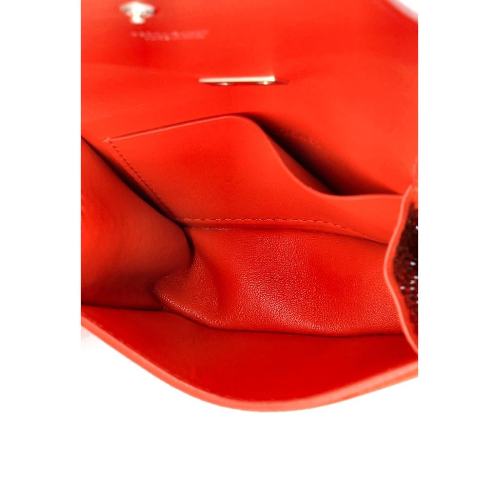 Salvatore Ferragamo Ring Handle Card Holder Crystal Embellished Suede 5