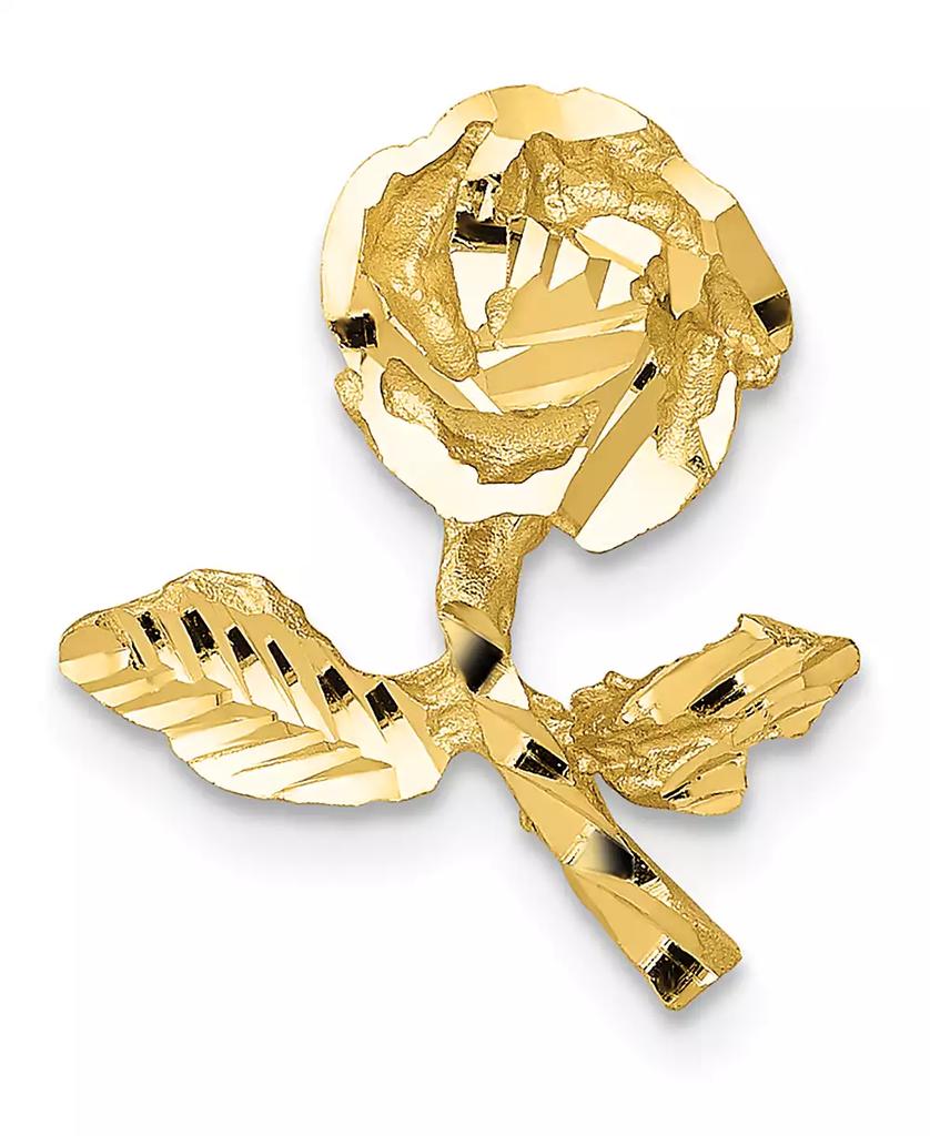 Macy's Textured Rose Pendant in 14k Yellow Gold