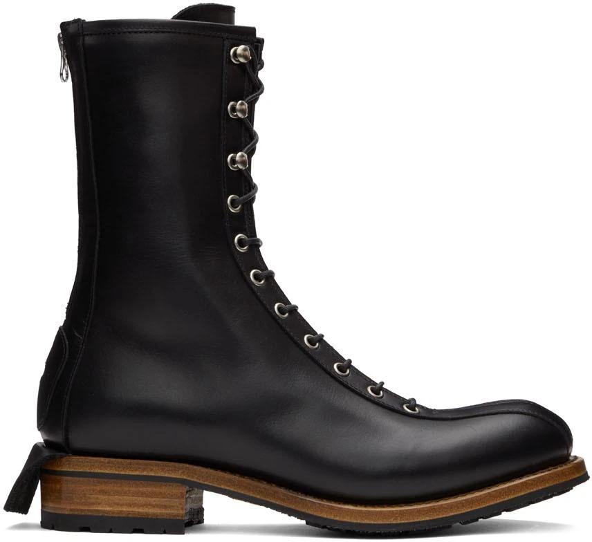 Youths in Balaclava Black Leather Lace-Up Boots 1