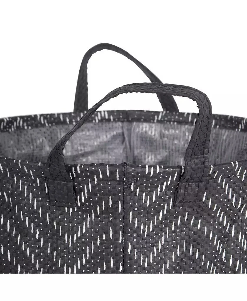 Design Imports Polyethylene Coated Woven Paper Laundry Bin Tribal Chevron Round Small Set of 2 5