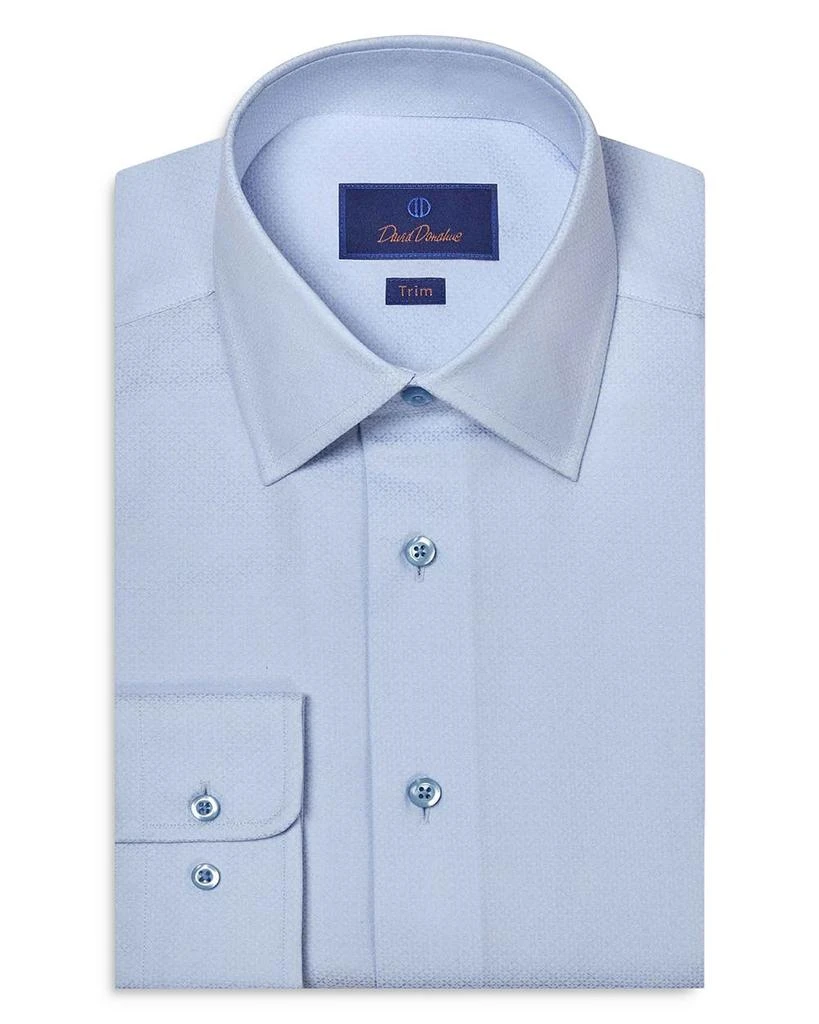 David Donahue Trim Fit Diamond Dobby Dress Shirt 1