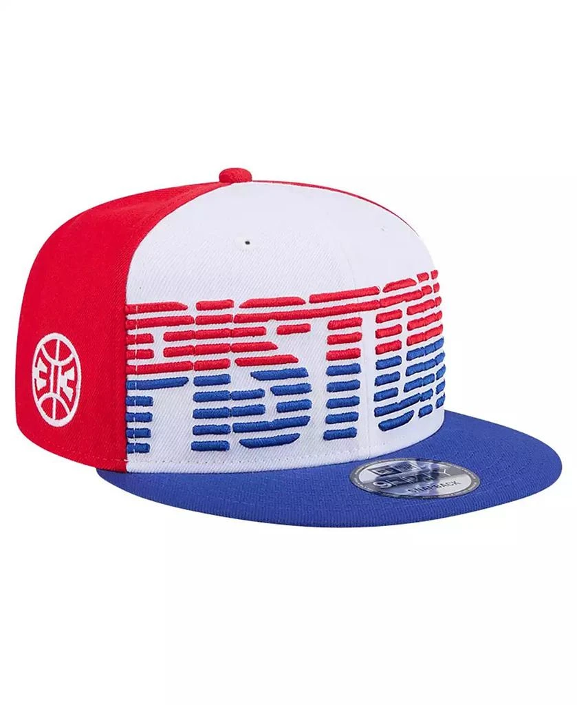 New Era Men's White/Blue Detroit Pistons Throwback Gradient Tech Font 9fifty Snapback Hat 1