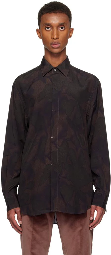 Paul Smith Brown Photogram Leaves Shirt 1