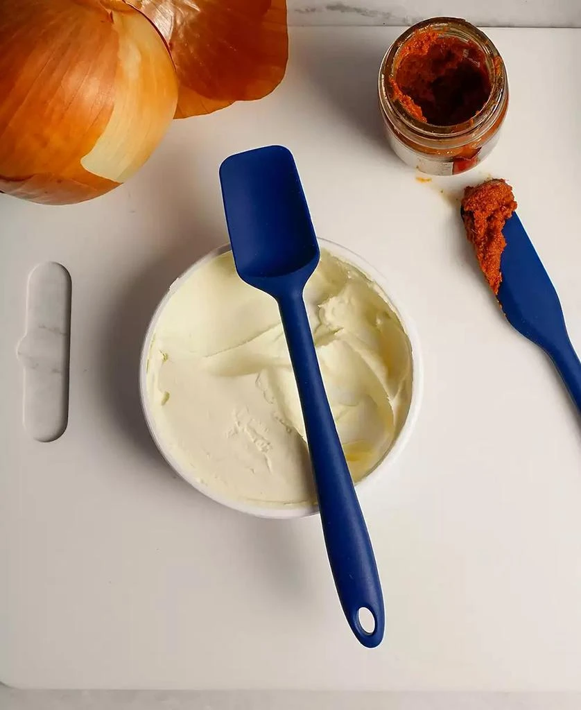 RSVP International Silicone Coated Steel 2 Piece 8" Ela Series Blue Mini Spatula Set 7