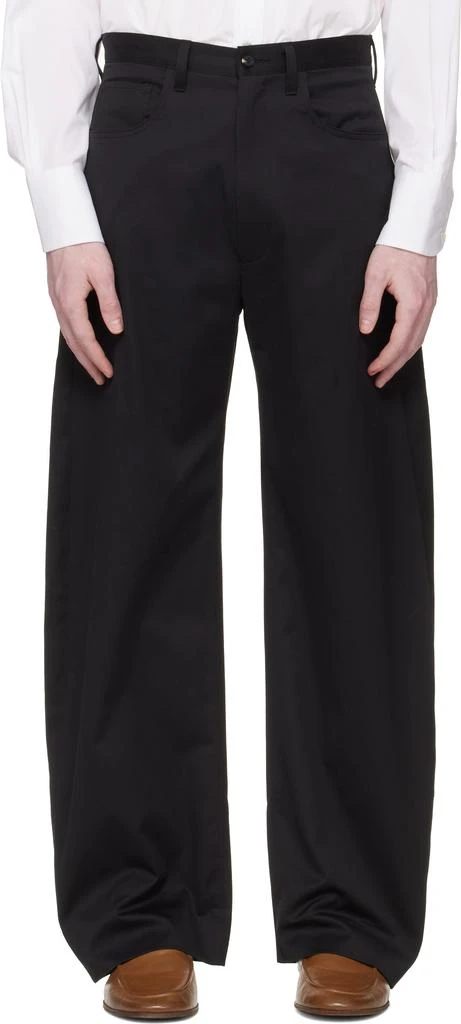 stein Black Cotton Satin Round Trousers