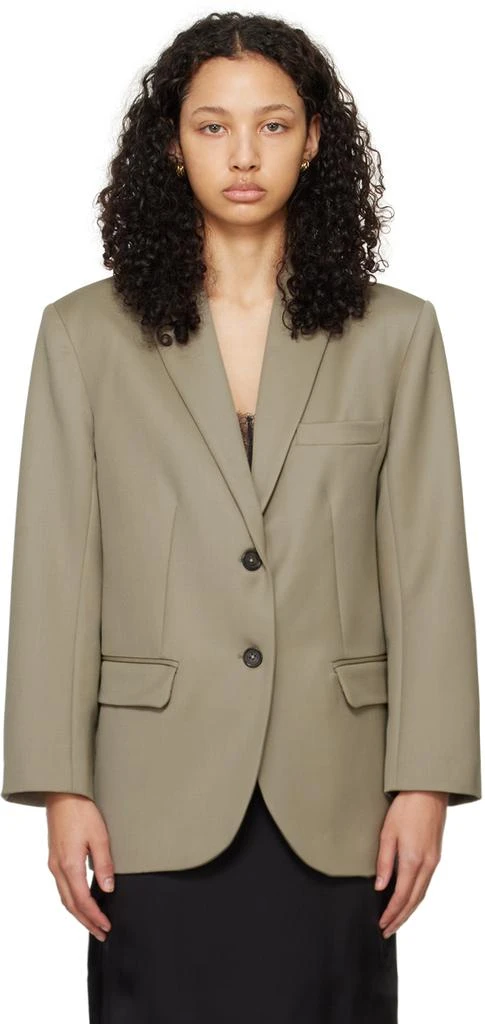 ANINE BING Khaki Quinn Blazer 1