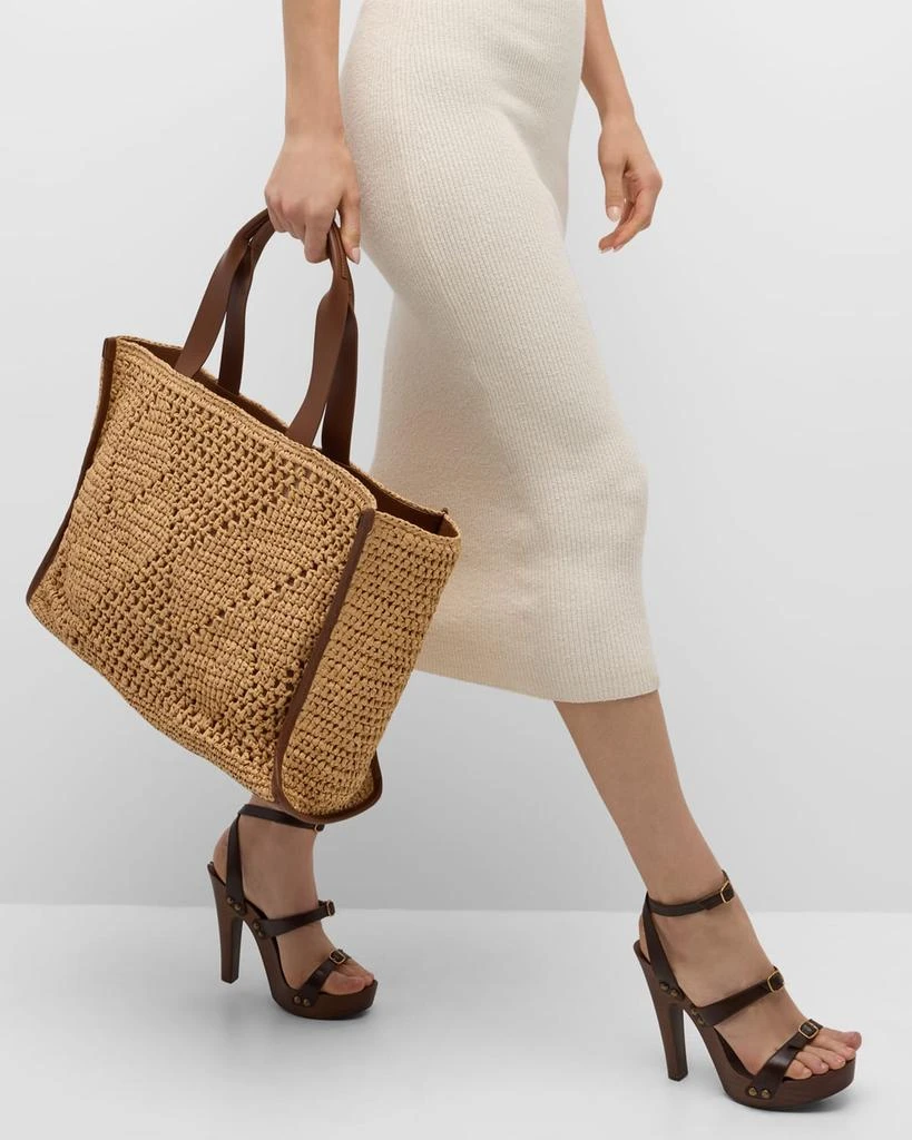 BTB Los Angeles Lenox Straw Box Tote Bag 2