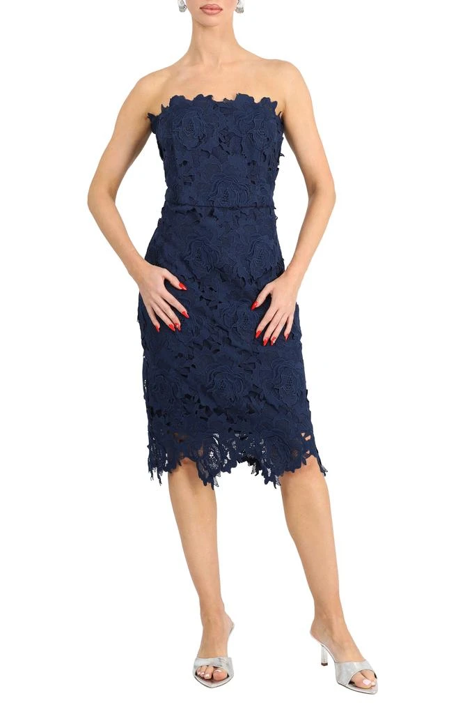Adelyn Rae Jade Strapless Woven Lace Dress 4