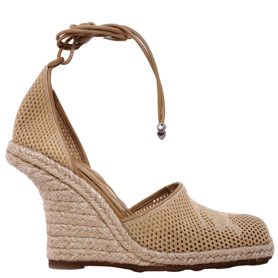 Burberry Mesh Plunge Wedge Heel Espadrilles