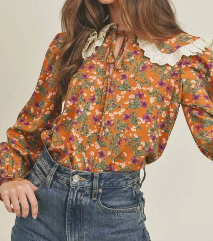 Lush Name The Town Top In Orange 2