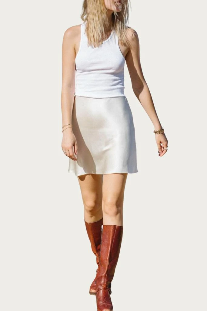 Merrit Charles MADISON SILK-SATIN MINI SLIP SKIRT 1