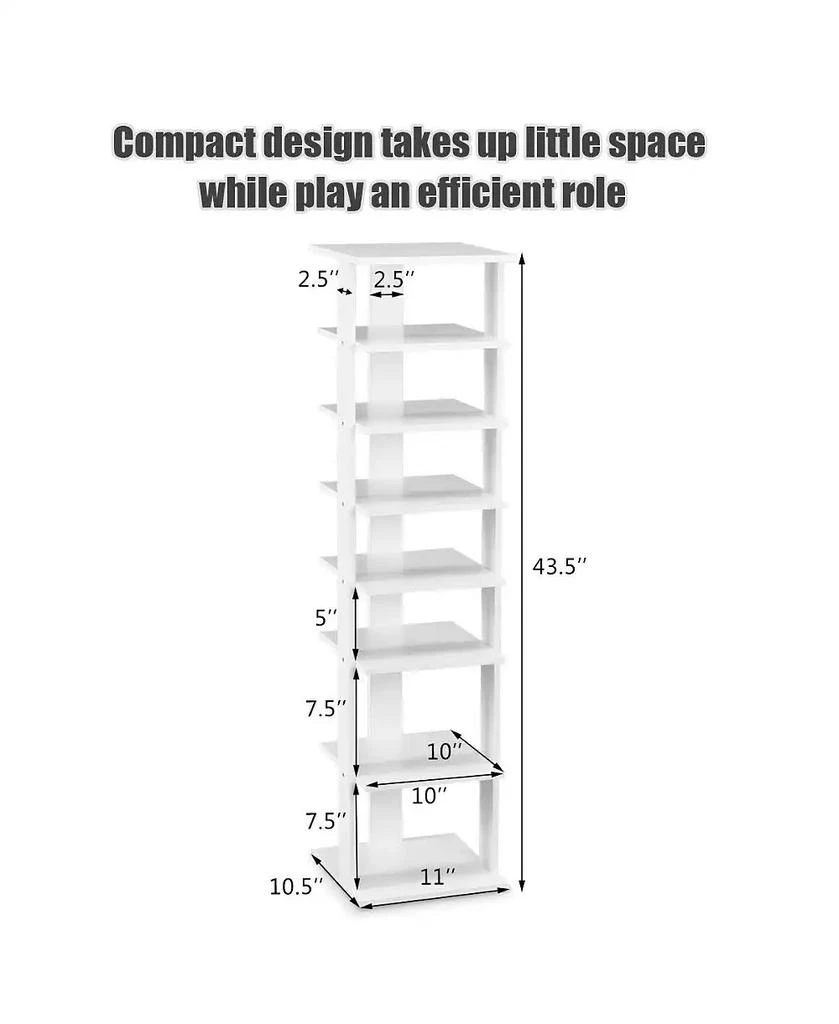 Costway Wooden Shoes Storage Stand 7 Tiers Shoe Rack Organizer Multi-shoe Rack Shoebox 2