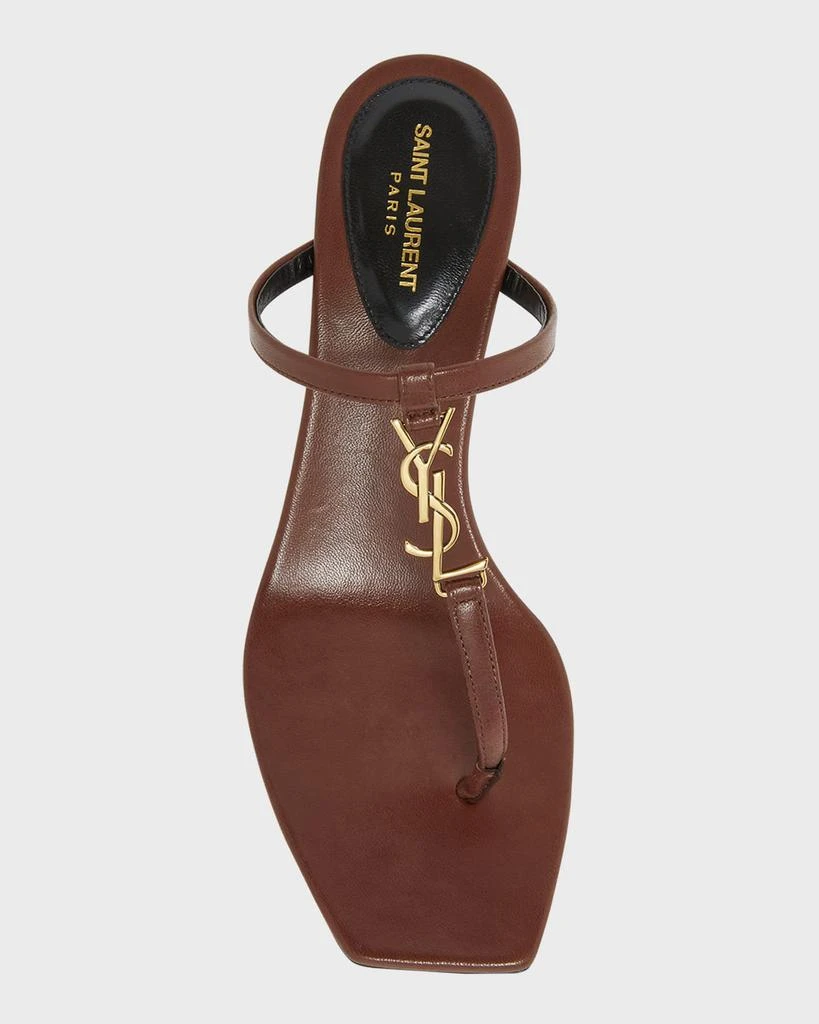 Yves Saint Laurent Cassandra Leather YSL Thong Mule Sandals 5