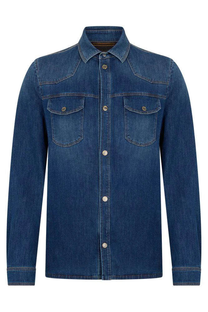 MOORER Moorer Byron Denim Shirt