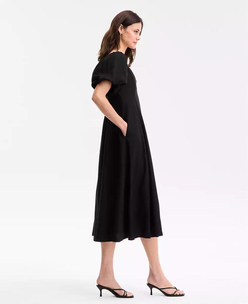 INC International Women's On/Off-The-Shoulder Puff-Sleeve Midi Dress, Exclusively at Macy's