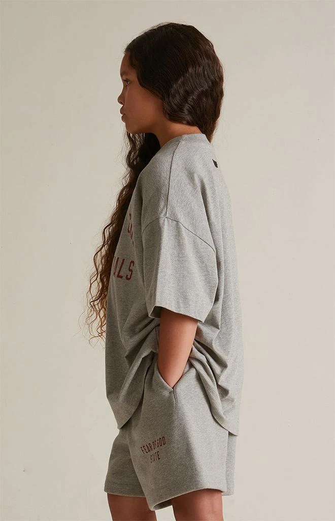 Essentials Kids Dark Heather Oatmeal Fleece Soccer Sweat Shorts 4