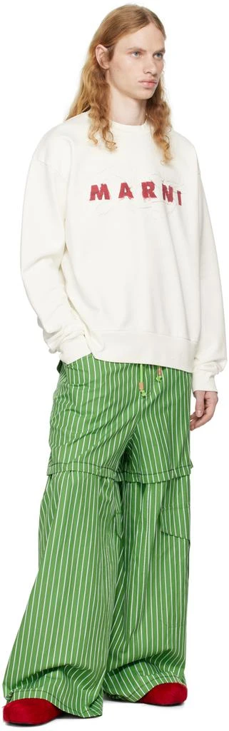 Marni Off-White Wrinkled 'Marni' Logo Sweatshirt 4