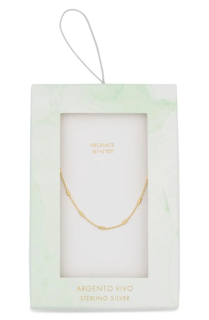 Argento Vivo Sterling Silver Bar Station Chain Necklace