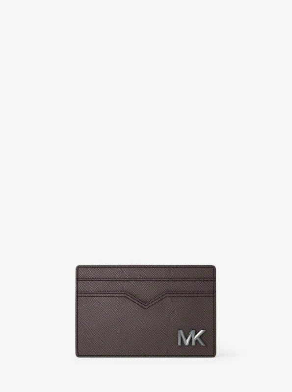 Michael Kors Edison Scratch-Resistant Crossgrain Leather Card Case