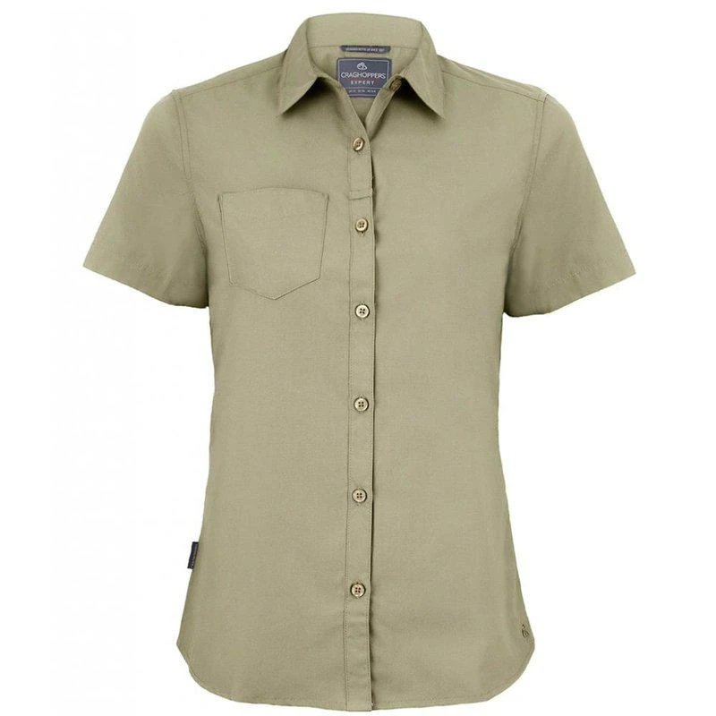 Craghoppers Womens/Ladies Expert Kiwi Short-Sleeved Shirt Pebble Brown 1