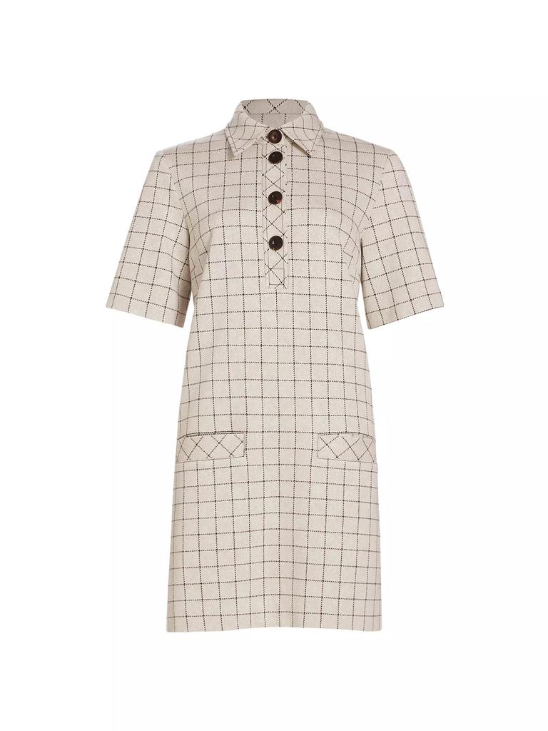 Rosetta Getty Windowpane Plaid Polo Dress