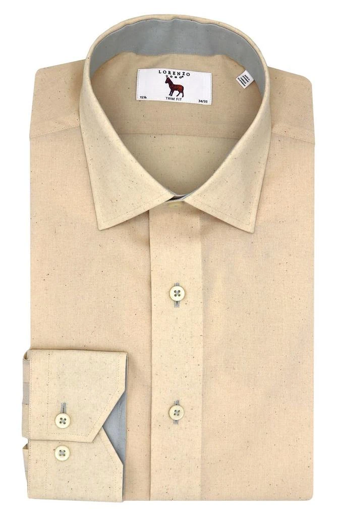 slim fit dress slacks LORENZO UOMO Size XL White Cotton Nylon Stretch Long Sleeve Shirt – Sui  Generis Designer Consignment main image 0