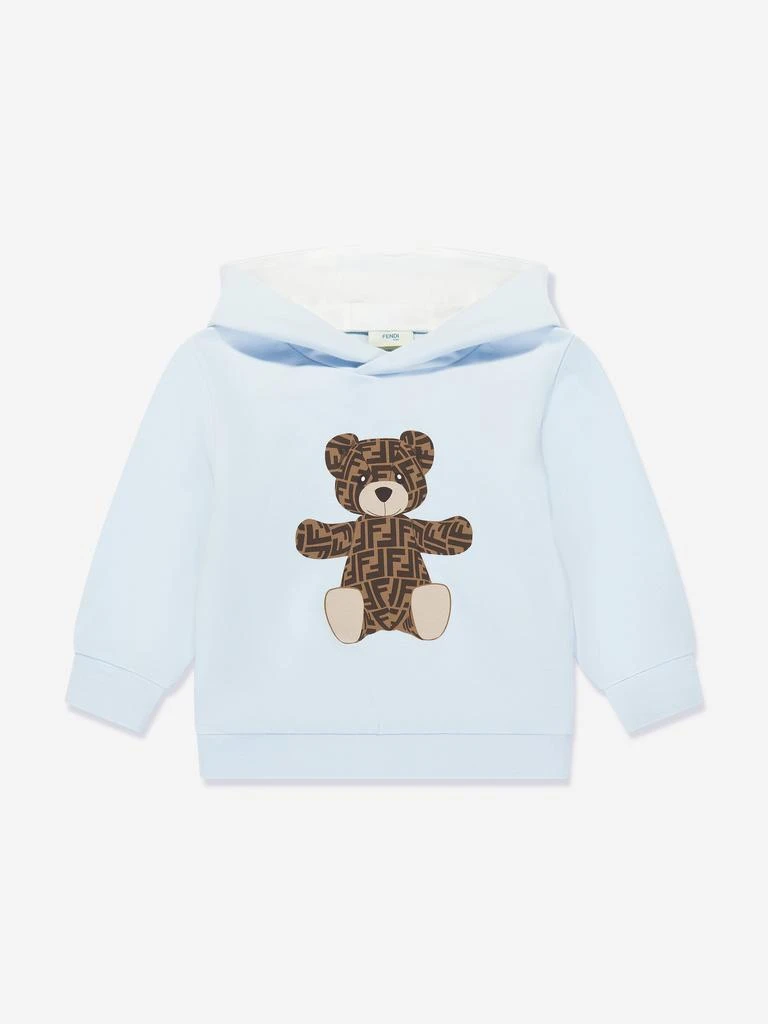 Fendi Kids Fendi Baby Boys Bear Hoodie in Blue 1