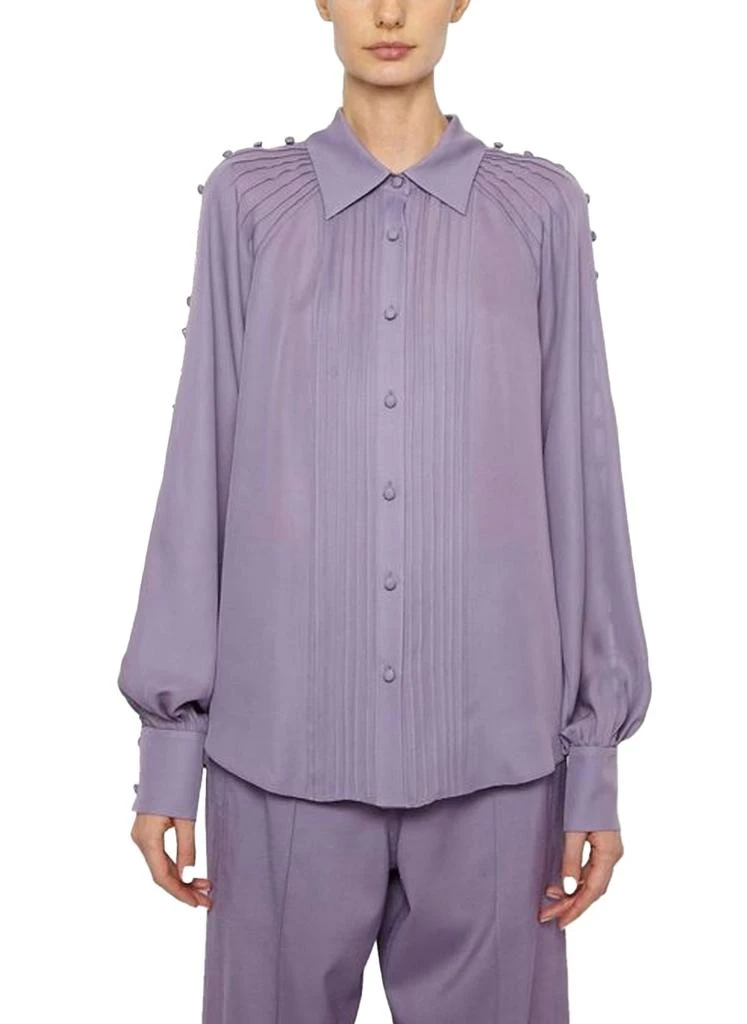 PRABAL GURUNG Prabal Gurung - Button Down Pintuck Poet Sleeve Blouse 1