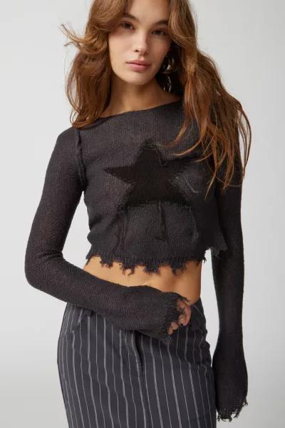 Urban Outfitters UO Rock Star Distressed Sweater