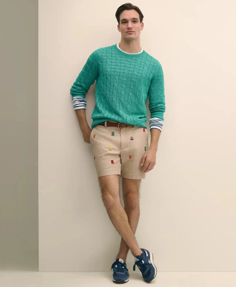 Brooks Brothers 7" Cotton Embroidered Life Vest Shorts