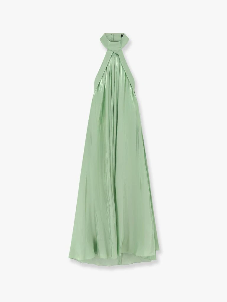 ACTUALEE Flared satin long dress 1