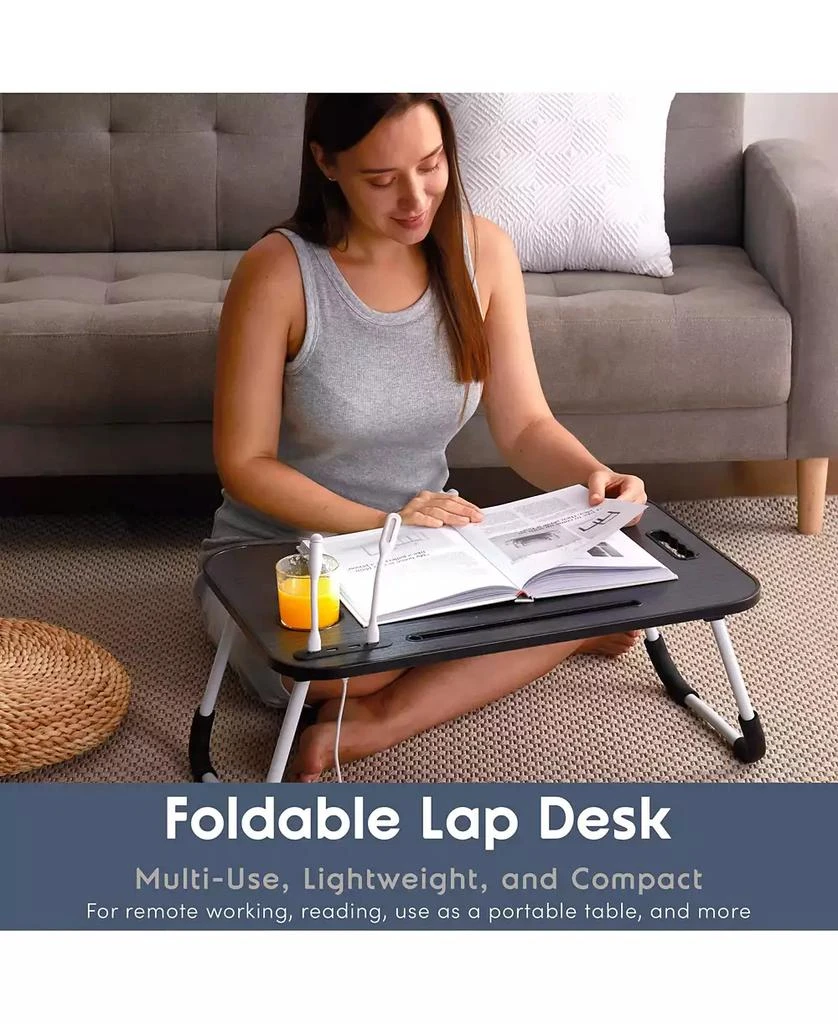 Nestl Foldable 
Lightweight Lap Desk with USB Ports - Ideal for Working, Reading, or Eating - 4