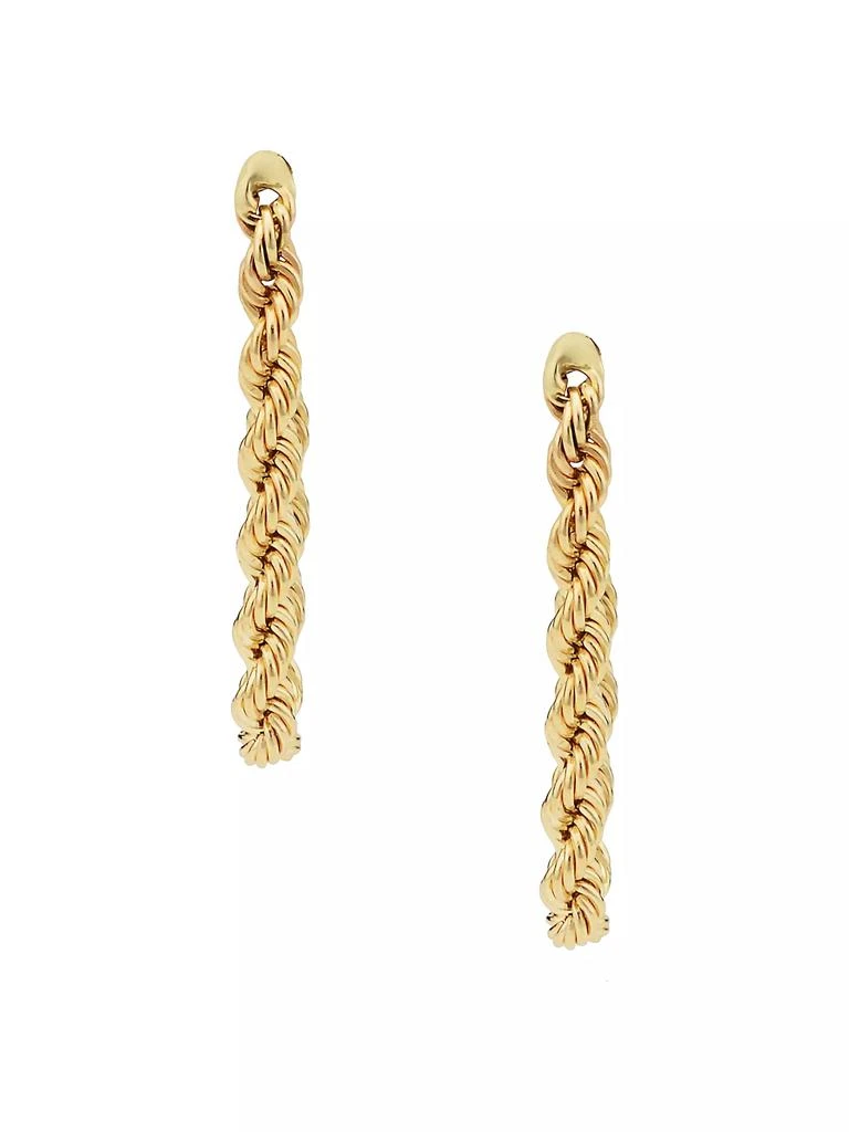 Oradina 14K Yellow Gold Roman Rope Drop Earrings 4