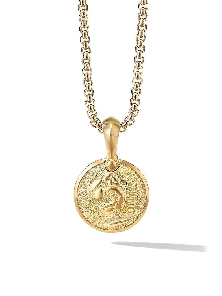 David Yurman Petrvs Lion Amulet in 18K Yellow Gold, 18.5MM