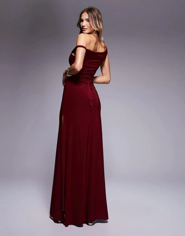 ASOS ASOS DESIGN twist shoulder with lace up back maxi dress in wine - Dresses & Skirts - BeyondStyle ASOS ASOS DESIGN twist shoulder with lace up back maxi dress in wine - Dresses & Skirts - BeyondStyle