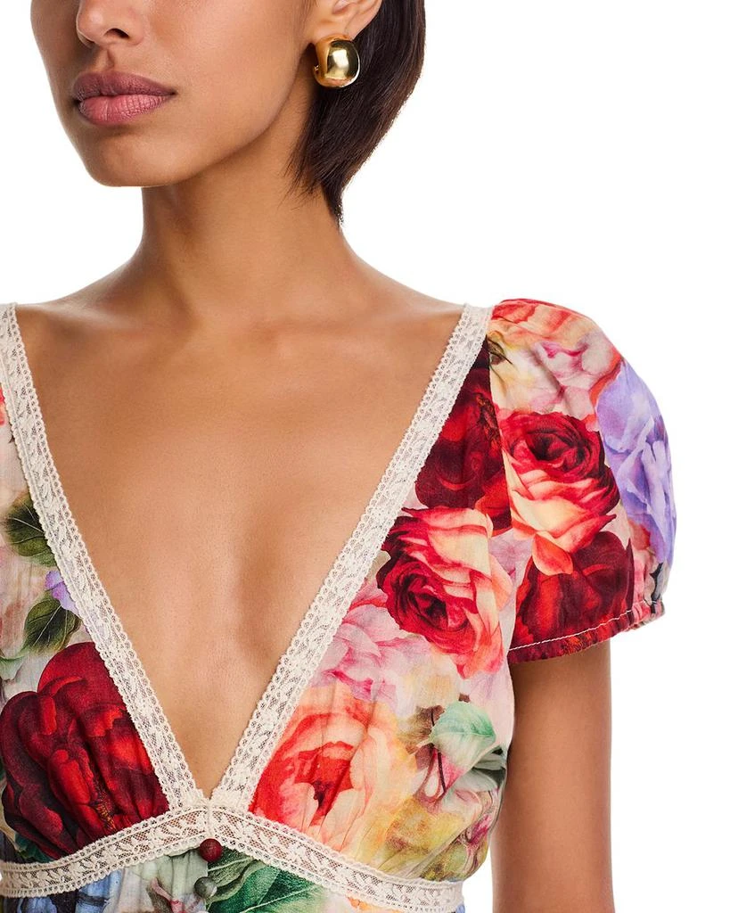 Alice + Olivia Rose Deep V Lace Detail Mini Dress | Floral | Size 0 | Shopbop Alice + Olivia Rose Deep V Lace Detail Mini Dress | Floral | Size 0 | Shopbop