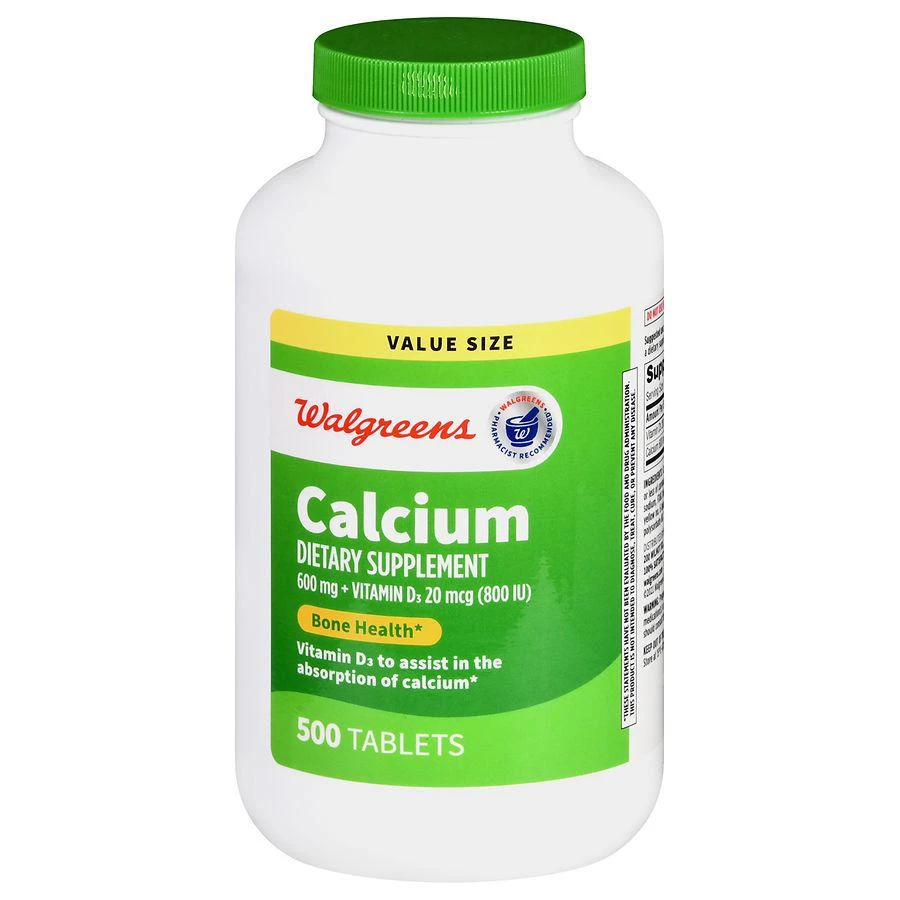 Walgreens Calcium 600 mg + Vitamin D3 20 mcg (800 IU) Tablets 1