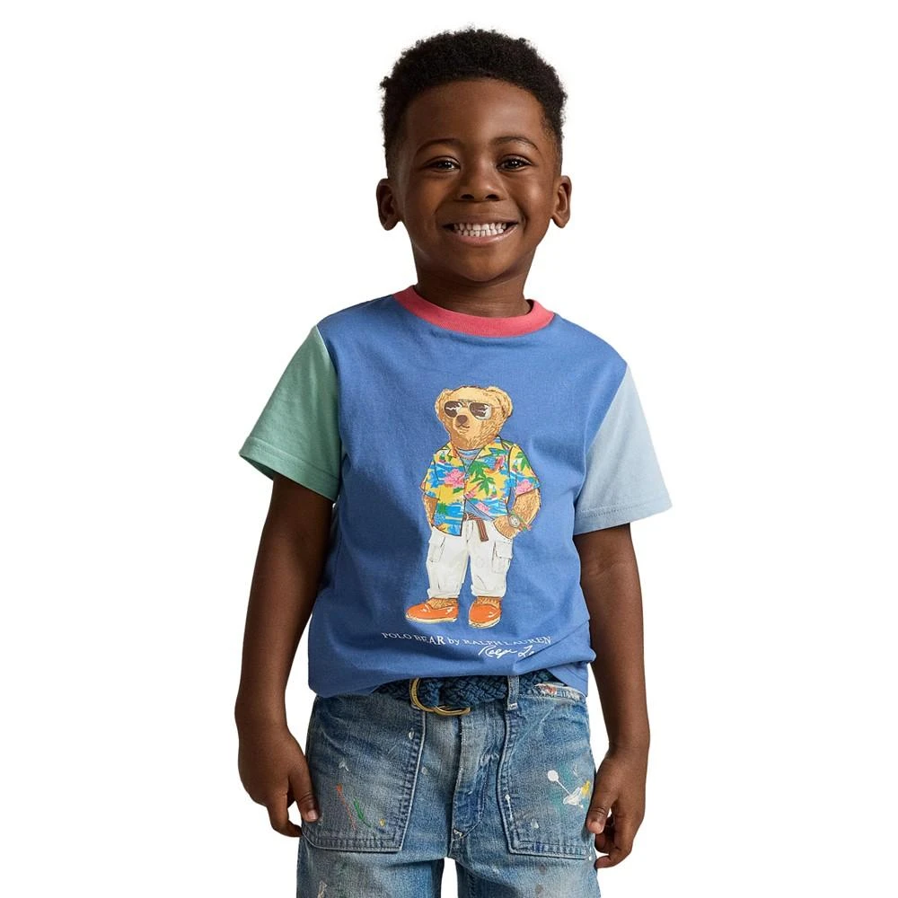 Polo Ralph Lauren Toddler and Little Boys Polo Bear Color-Blocked Cotton T-shirt 1