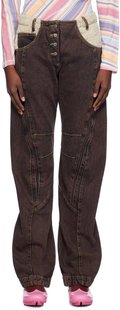 Kiko Kostadinov Brown Paneled Levi's Edition Jeans 1