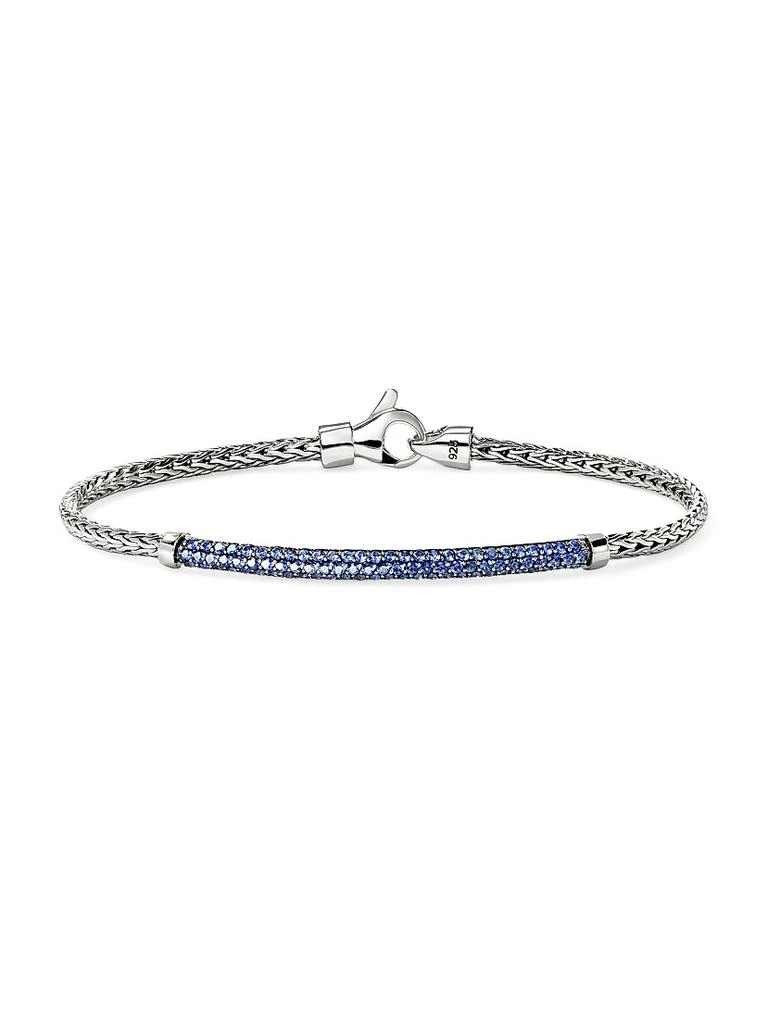 John Hardy JH Essentials Pavé Sterling Silver 
Blue Sapphire Bracelet